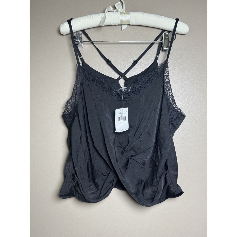 Women's BKE HYFVE Black Lace Trimmed Strappy Camisole Size L NWT